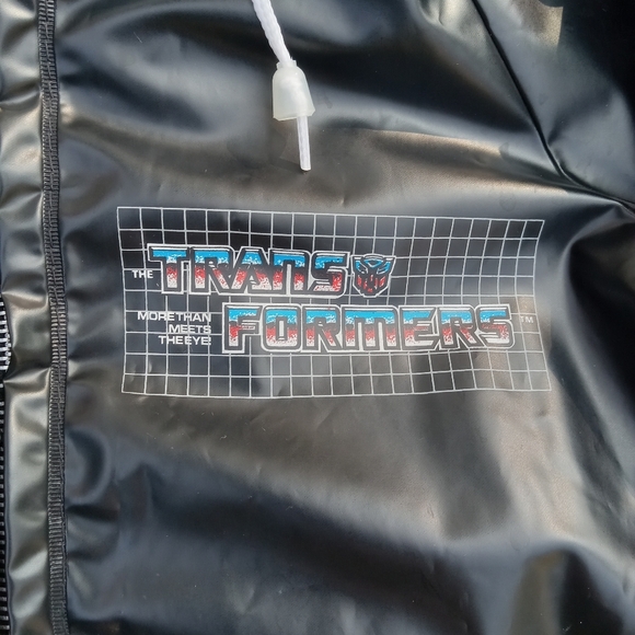 Vintage 1984 Transformers Black Hooded Raincoat Children's Size 7 Soundwave OBO - Picture 15 of 16
